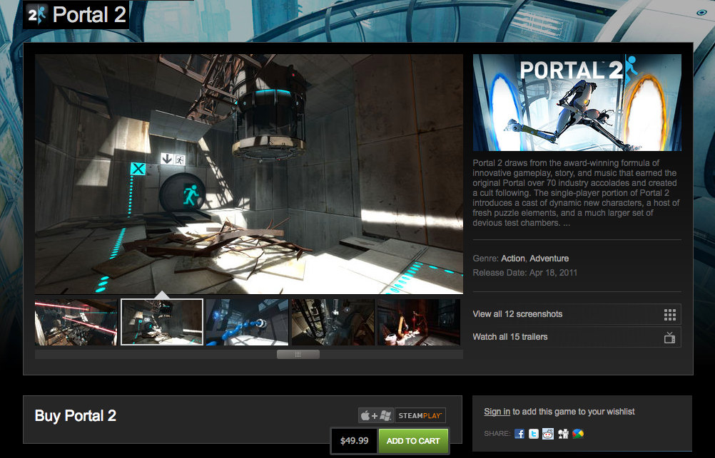 Portal 2 в Steam